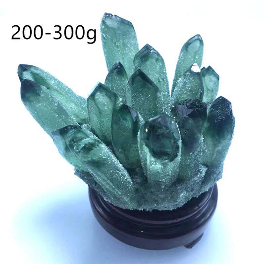 Green crystal cluster mineral specimen strange stone