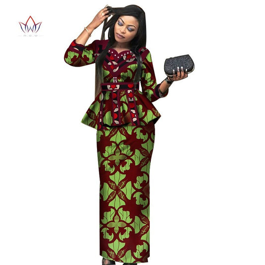 African Lady Suit African Dashiki Skirt Suit African Traditional Dress Ladies Plus Size Printed Skirt