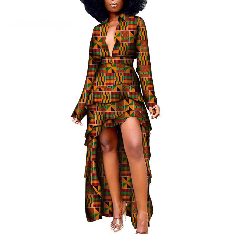 African Ethnic Women'S Dress African Batik Print Dress