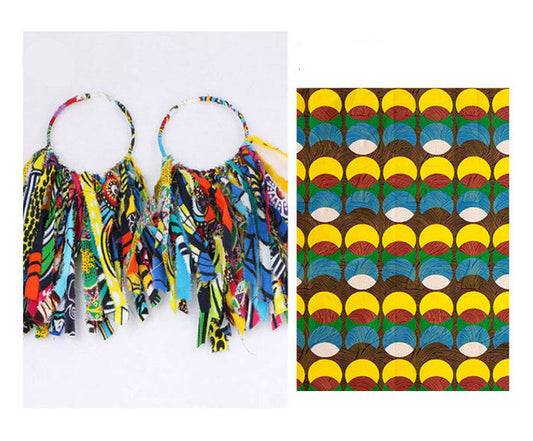 African Tassel Earrings African ethnic print Ankara Earrings