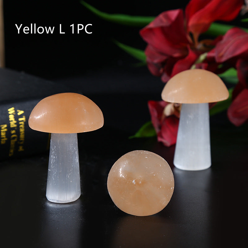 Creative Natural Crystal Raw Stone Mushroom Ornament