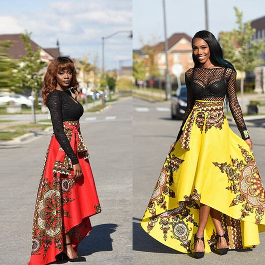 female african printing long dress