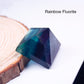 28-32mm Natural Crystal Pyramid Healing Crystal Crafts Rose Quartz Chakra Reiki Crystal Rainbow Fluorite Home Decor Point