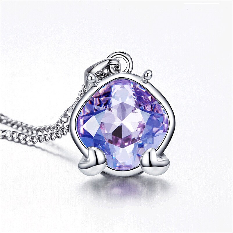 12 Constellation Silver Color Crystal Necklace Zodiac Sign Pendant  Austrian Crystal Jewelry Necklace Fashion Women BirthdayGift