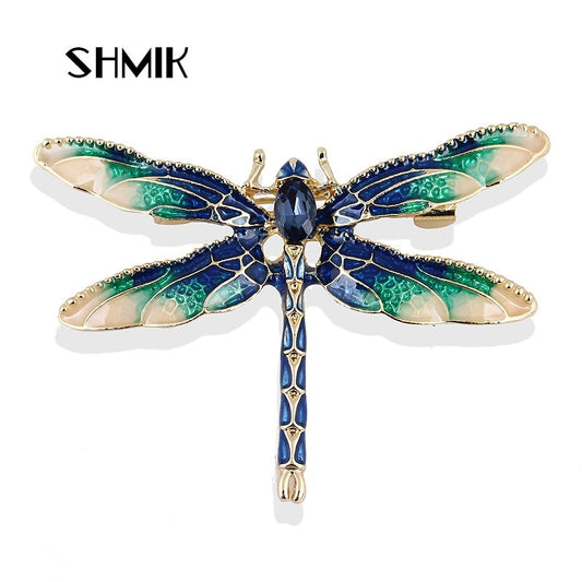 Fashion Crystal Vintage Dragonfly Brooch Large Insect Brooches For Women Pins Wedding Jewelry Accessories