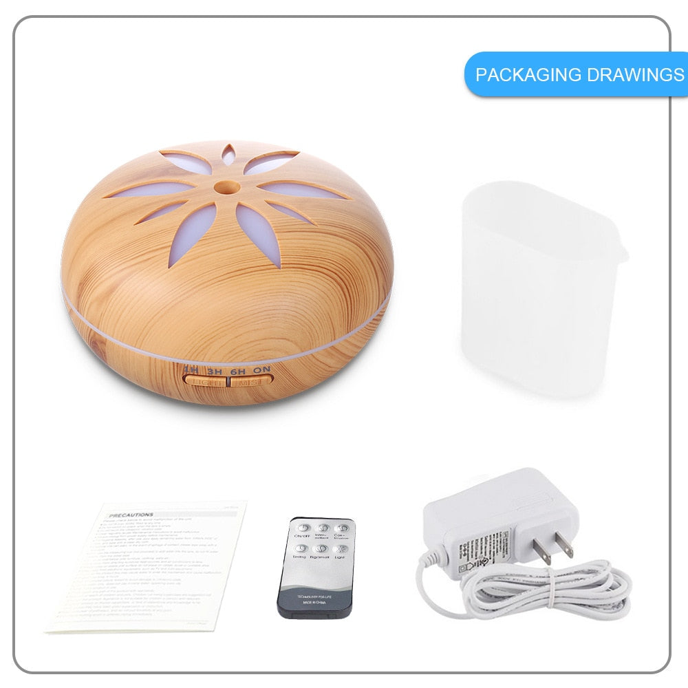 AC 100-240V Large Capacity Ultrasonic Aroma Diffuser Air Humidifier with 7 Colors LED Lights 550ML Essential Oil Diffuser