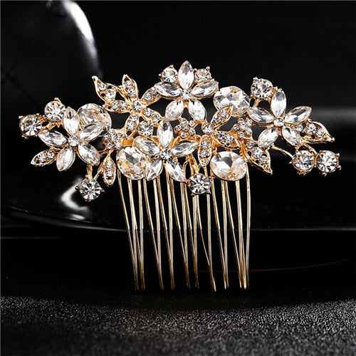 Fashion Wedding Crystal Barrette Pearl Hair Combs Ornament Bridal Hairpins Handmade  Accessories Jewelry For Bride