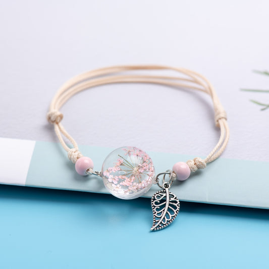 Ceramic Beads Glass Charms Bracelets Crystal Transparency Flower DIY Boho Ceramic Bracelets Party gift #DY522