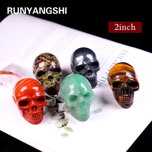 2inch Natural crystal quartz mineral jewelry crystal skull Hand carving Health  gemstone energy stone Handicraft ornaments