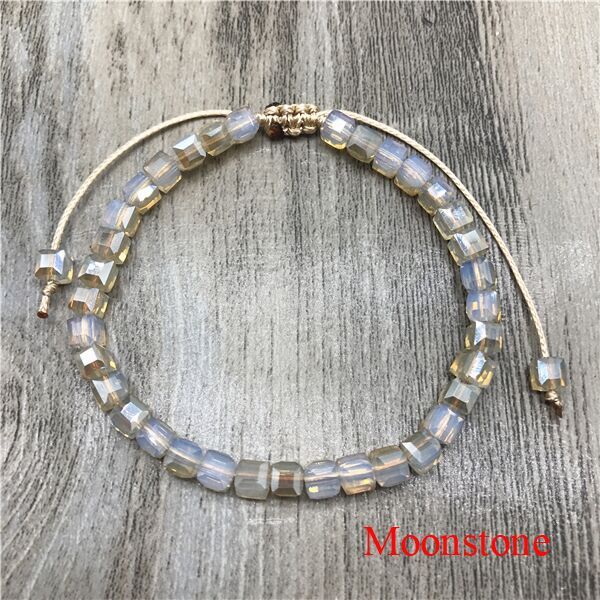 1 Piece New Square Crystal Beaded Colorful Beads Bracelet for Women Bohemian Preppy Style Wholesale
