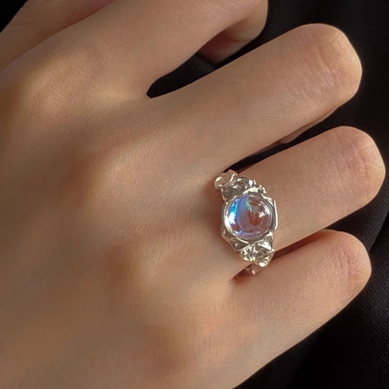2022 Kpop Pink Crystal LOVE Heart Open Ring For Women BFF Wedding Luxury Vintage Grunge Aesthetic Jewelry EMO Y2K Accessories