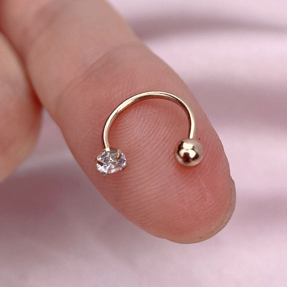 1PC Stainless Steel Fashion Crystal CZ Hoop Women Tragus Cartilage Helix Studs Earrings Conch Rook Daith Lobe Piercing Jewelry